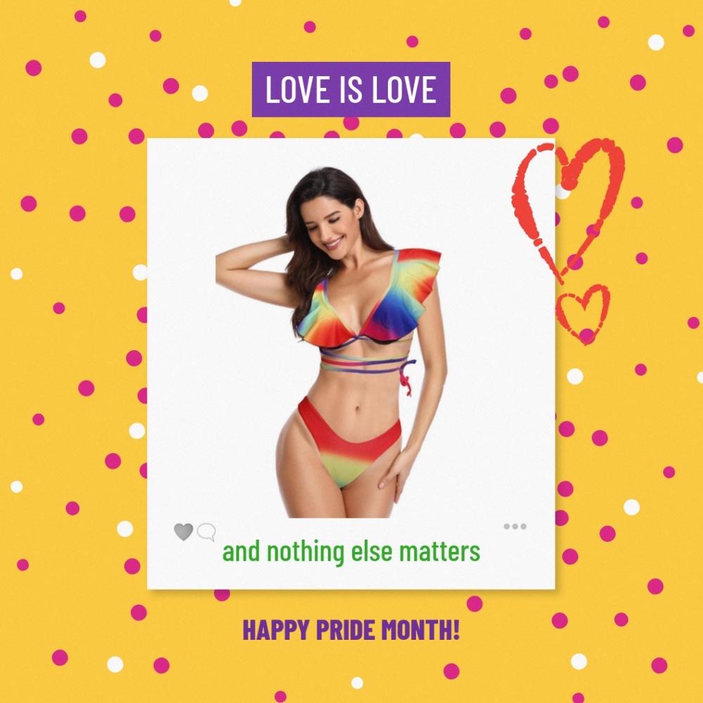 Heart To The Sea- 2019 Pride Month Rainbow Bikini